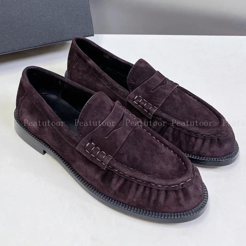 Dames Loafers Ronde Neus Topkwaliteit Echt Leer Flats Ondiep Comfort Dagelijks Woon-werk Wandelschoenen Kantoor Casual Schoenen Hot