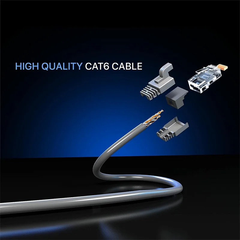 5m 50m 20m High Speed Computer Wire Rj45 Cat6 cat6e Ethernet Cable Internet Network LAN Patch Cords Connectors for Router Modem