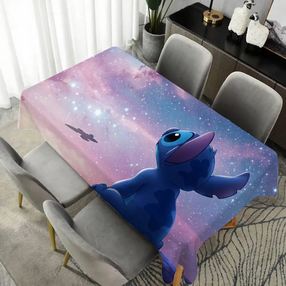 

Милая скатерть Kawaii S-Stitch, водостойкая маслостойкая домашняя прямоугольная скатерть для вечеринки, коврик для пикника на открытом воздухе