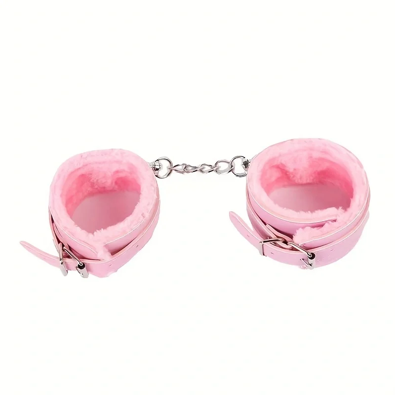 Explosive Sexy Leather Plush Shackles Foot Shackles With Chain, Multi-Color Optional