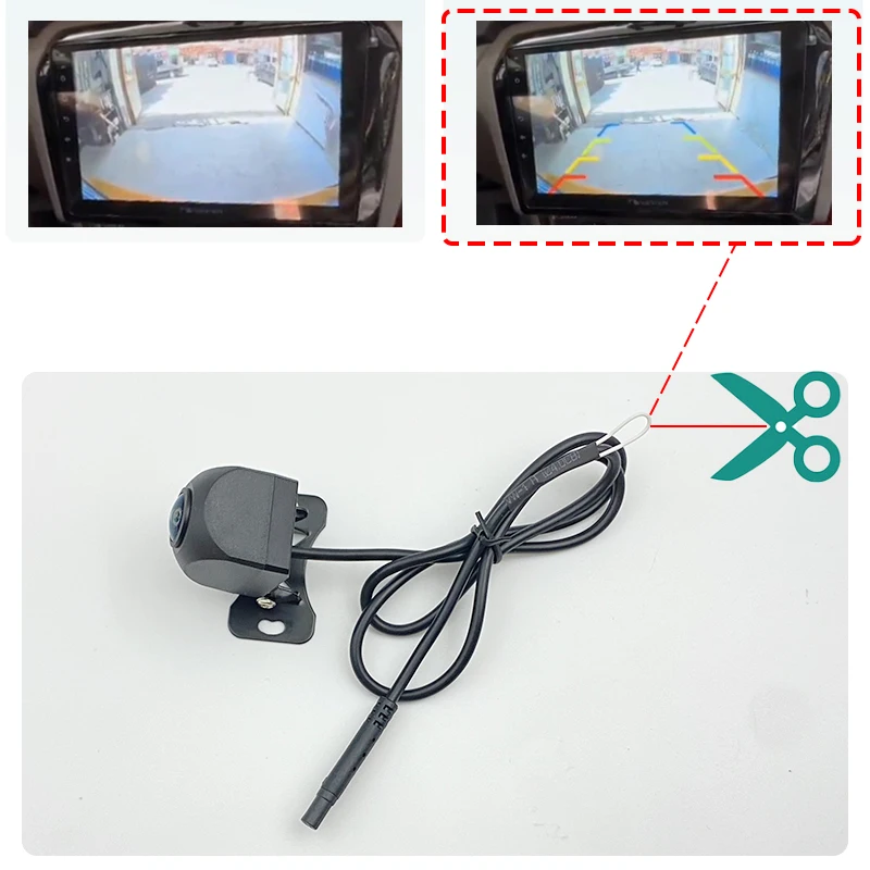 HICAMRUI Rear View Reverse Camera Kit for Toyota Hilux REVO Z-Edition 2020 2021 2022 2023 2024 OEM Stereo to Add Reverse Camera