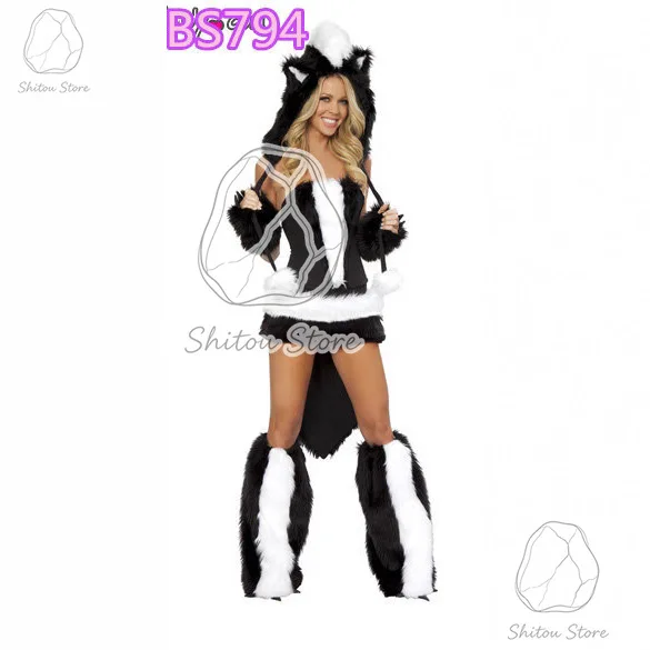 Disfraz de animal peludo y sexy para mujer, ideal para Halloween, carnavales, cosplay de conejo, lobo, zorro o gato. Disfraces y atuendos de animales peludos para adultos.