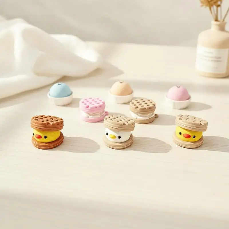 Cute Duck Chick Squeeze Toys Waffle Pattern Soft Safe Stress Relief Fidget Toy for Kids Adults Office Birthday Gifts