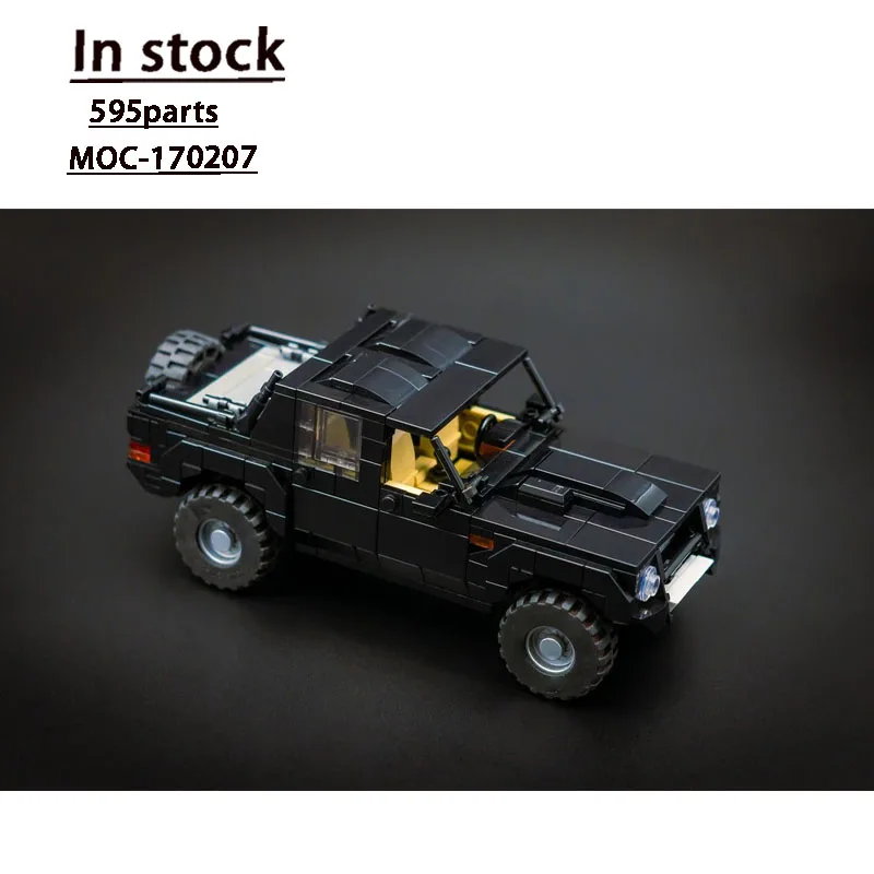 

MOC-170207 Classic New Black Cargo Truck Building Block Model, 595 Parts, Boys' Children's Birthday and Christmas Toy Gift