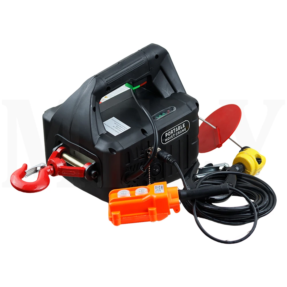 Portable Crane Electric Hoist Remote Control Wire Rope Lifting Hoist Home Decoration Crane Lifting Winch