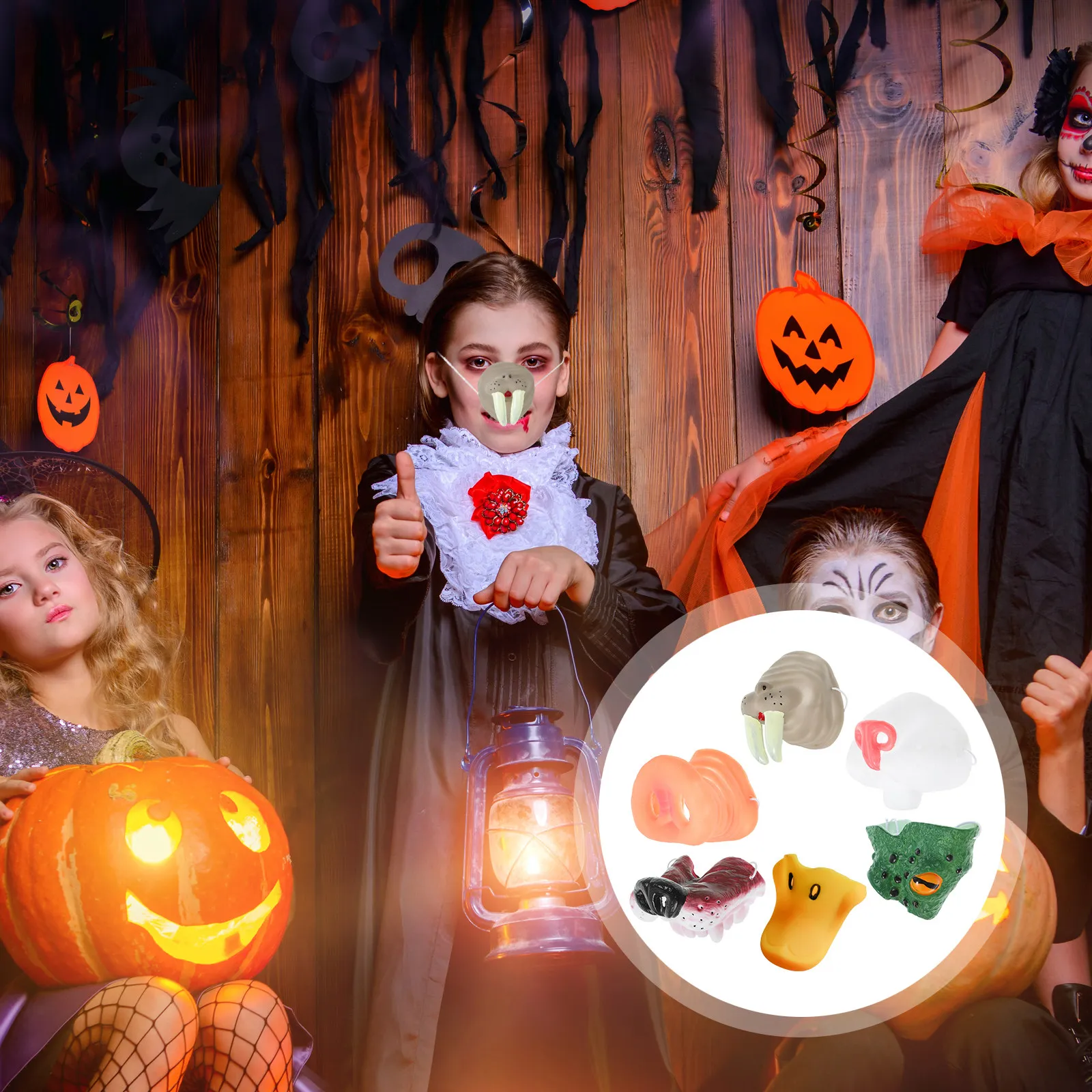 

1Set Animal Nose Mask Halloween Cosplay Party Simulation Prop Funny Replaceable Vinyl Costume Accessories for Performance