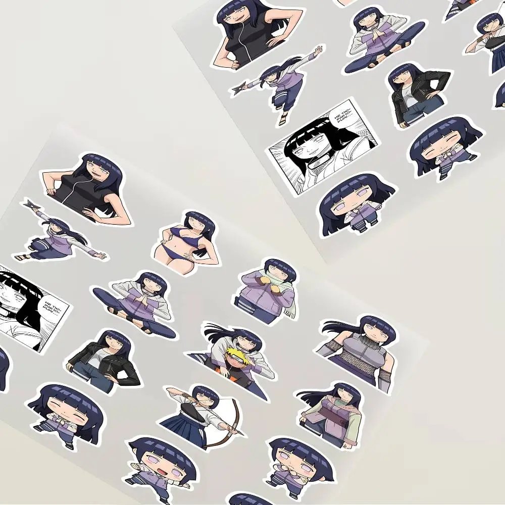 Anime Naruto H-Hinata Hyuga Waterproof Reflective Motorbike Stickers Easy Peel Removable Decals for Motorcycle Car