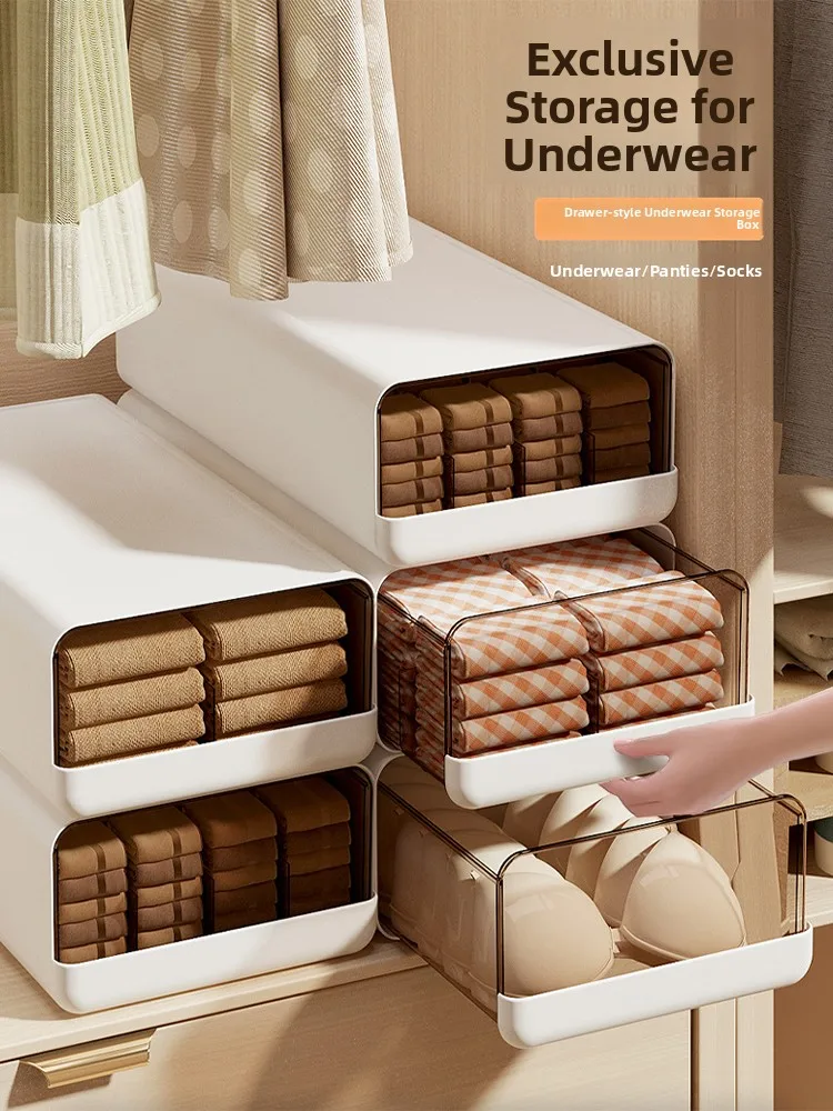 

Thiened Der pe Underwear Sos Organizer Box Innerwear Storage Solution Home Bedroom ential Pure Color PVC Material