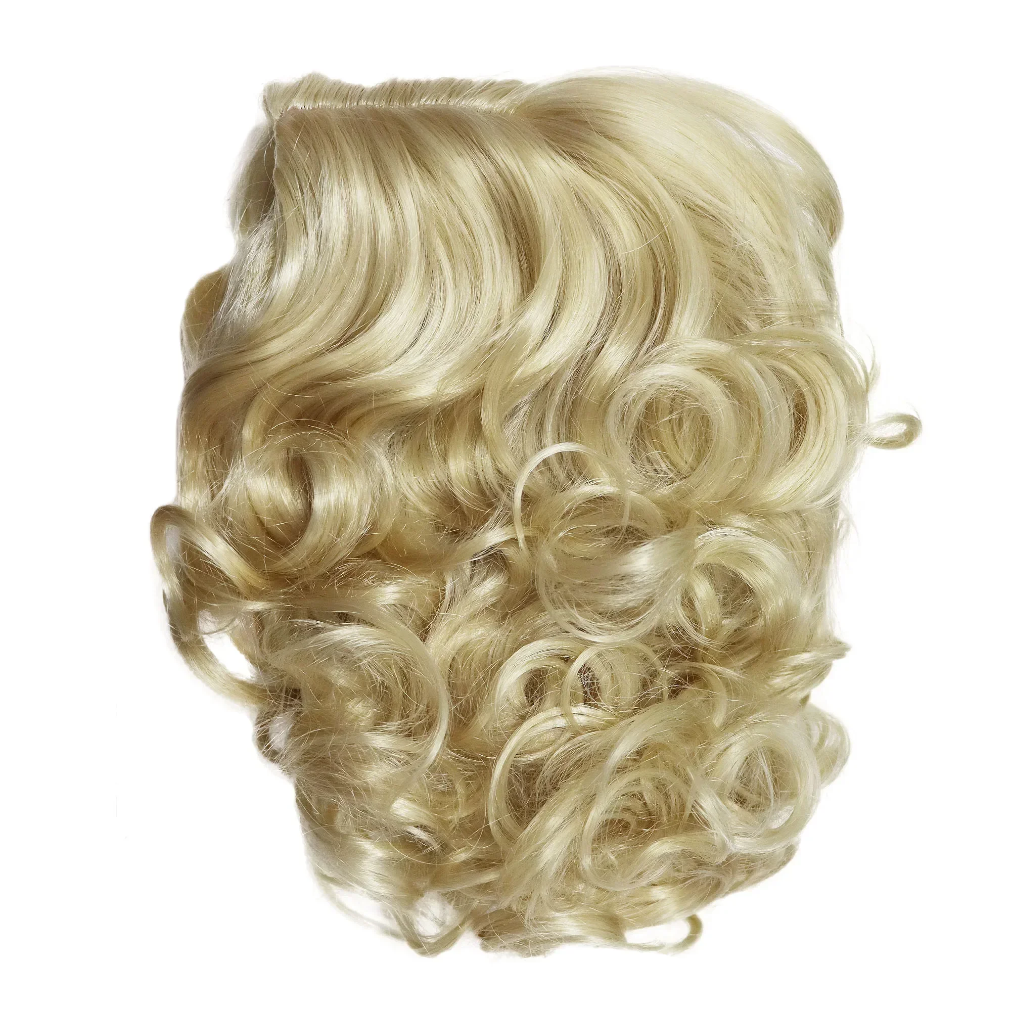 GNIMEGIL Synthetic Cosplay Wig Short Curly Hair Platinum Blonde Wigs for White Women Fluffy Curls Flip 60s Gatsby Hairstyle Wigs