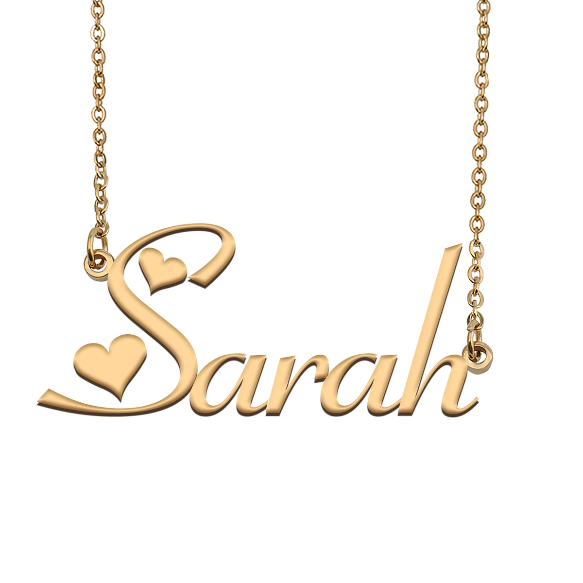 Sarah Name Necklace Personalised for Women Choker Stainless Steel Gold Plated Alphabet Letter Pendant Jewelry Friends Gift