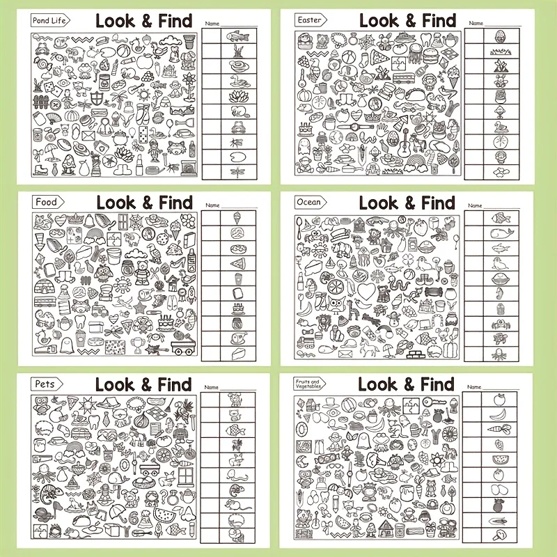 Interactive Treasure Hunt Book for Kids, Visual Search Practice Activity Book, Early Learners, Spot the Difference Book, Classroom and Homeschool Learning, Back-To-School Supplies, Easter