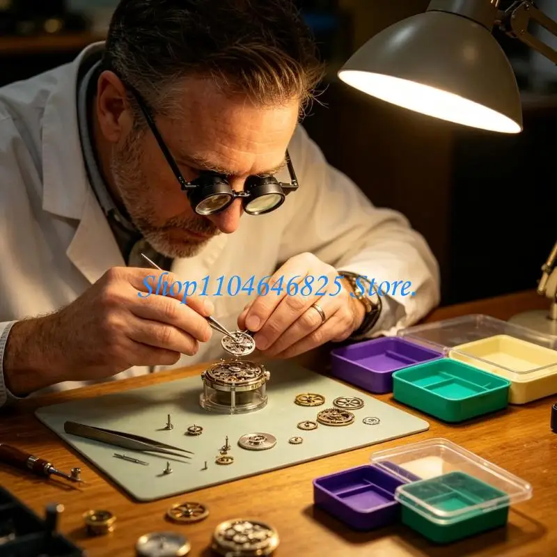 Stackable Watch Parts Storage Box with 5 Trays for Small Repair Use