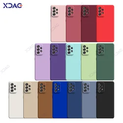 Luxury Original Square Liquid Silicone Case for Samsung Galaxy A52 A52S A72 4G 5G SamsungA52 SamsungA72 360 Soft Phone Cover Bag