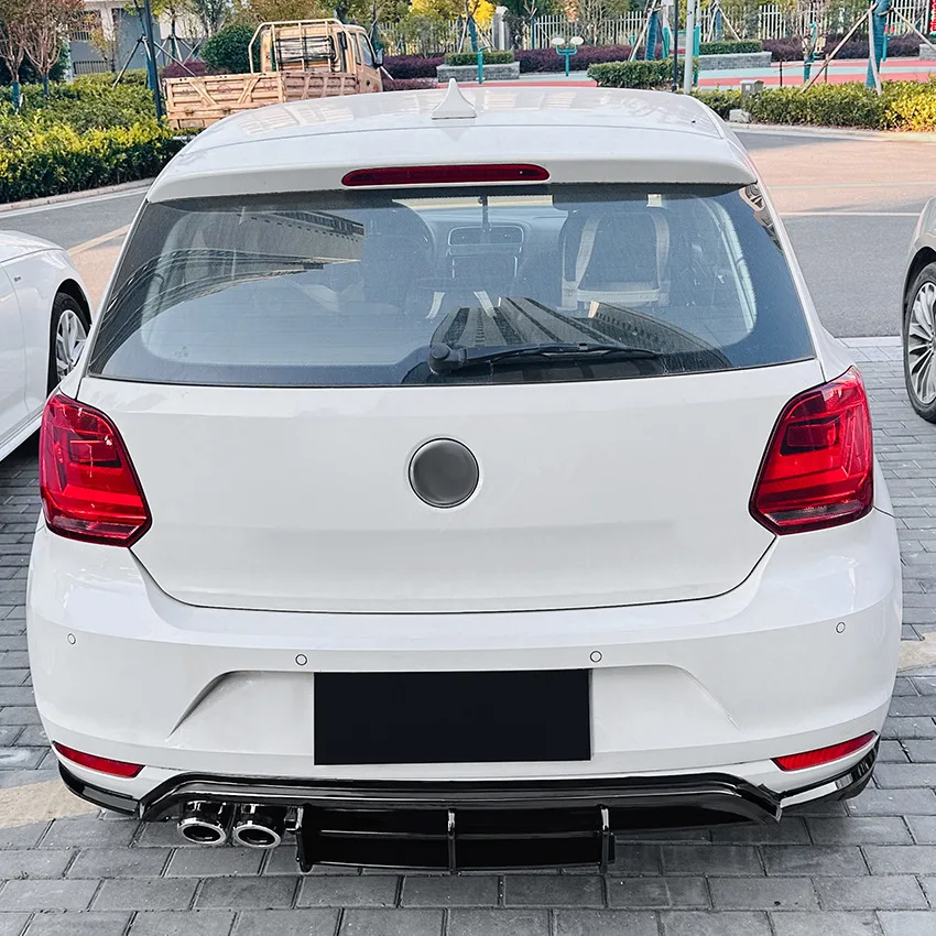 2009 Naar 2014 Voor Vw Polo Mk5 6r Auto Achterbumper Lip Spoiler Diffuser Splitter Beschermer Door Abs Gloss Black Body Kit