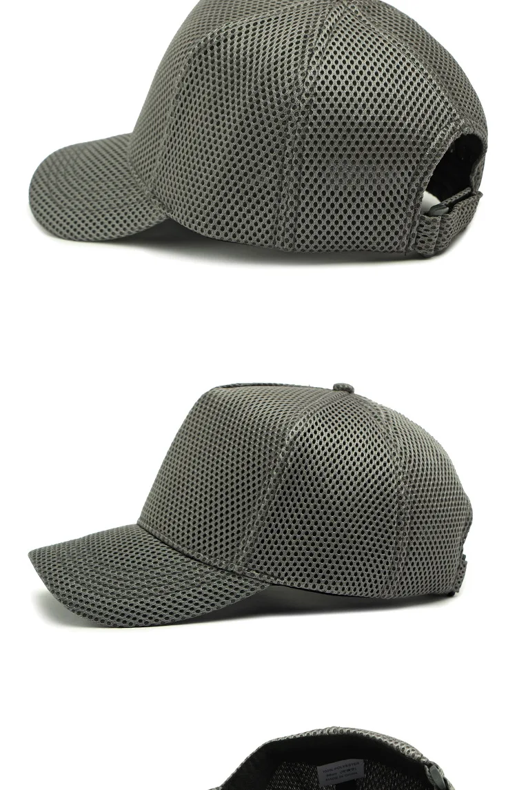 Men's Big Head High Crown Trucker Hats Breathable Full Mesh Snapback Baseball Caps Sun Protection Outdoor Plus Size 56-64cm
