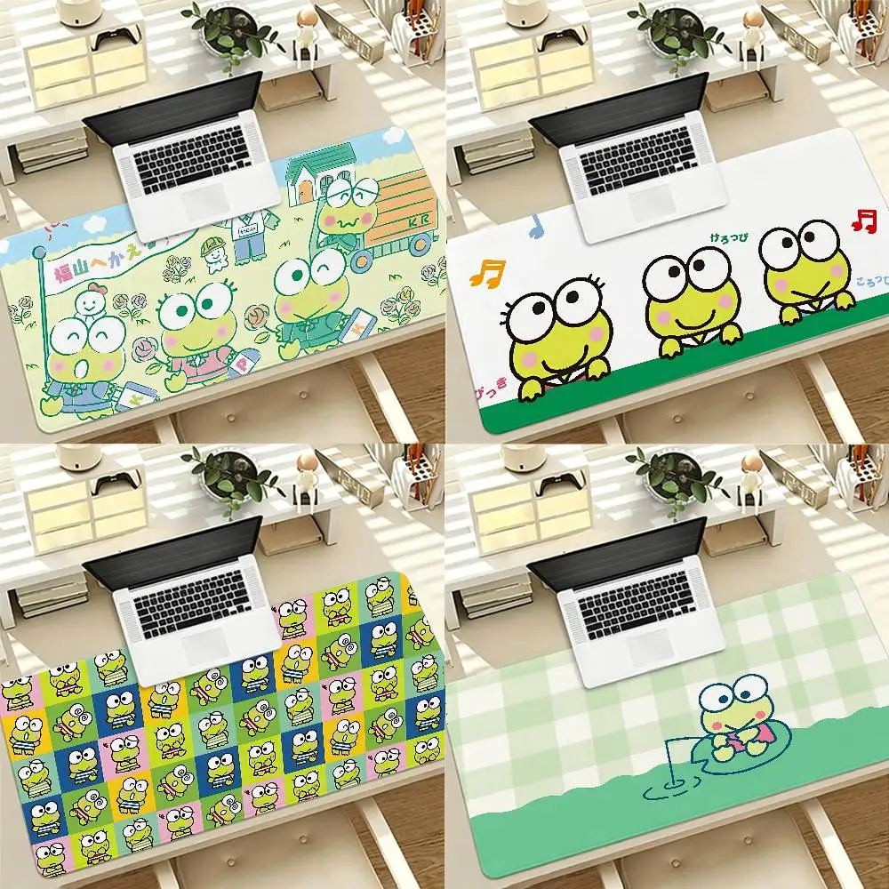 Cute K-Keroppi Gaming Mouse Pad Non-Slip Lock Stitched Edge Large Office Desk Mat For Computer And Keyboard