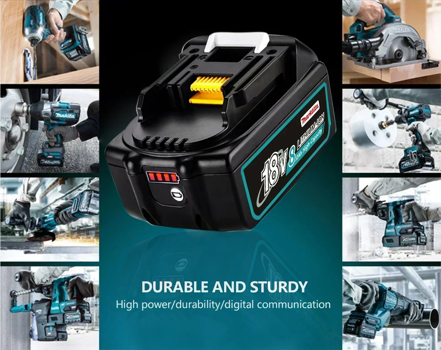 🔋 Ersatzakku für Makita 12Ah für Makita18V Akku BL1840 BL1850B BL1850 BL1860 BL1815 Ersatz-Lithium-Akku