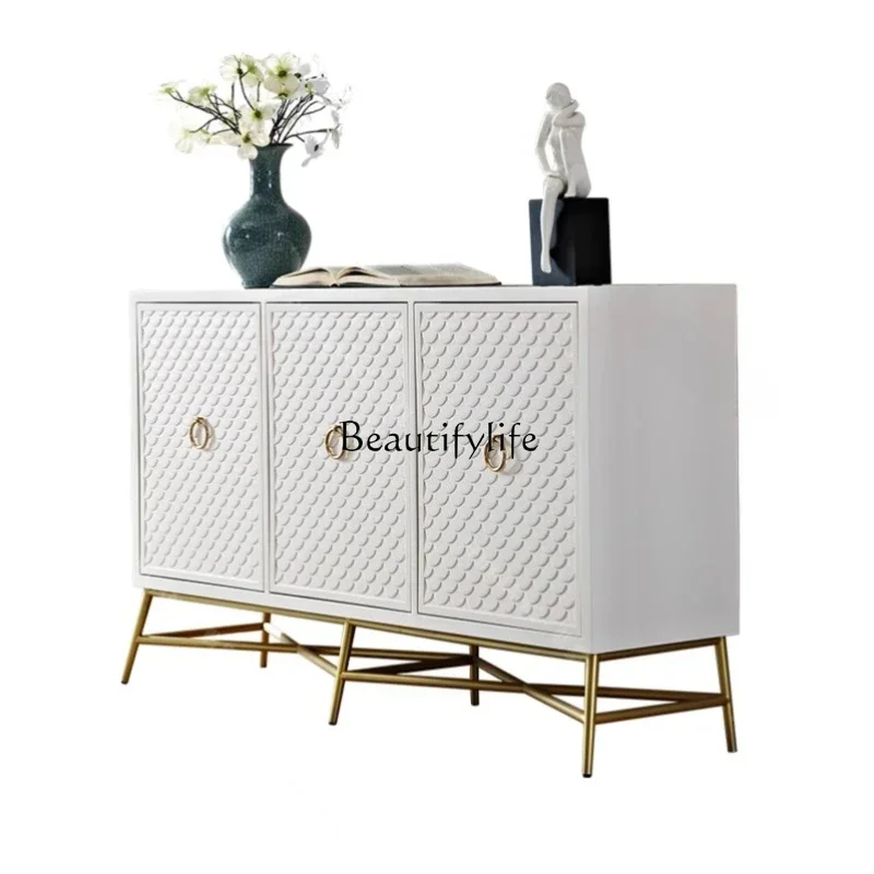 

yj9 L.Light luxury entrance is opposite the door, living room entry door shoe cabinet stainless steel storage side cabinet