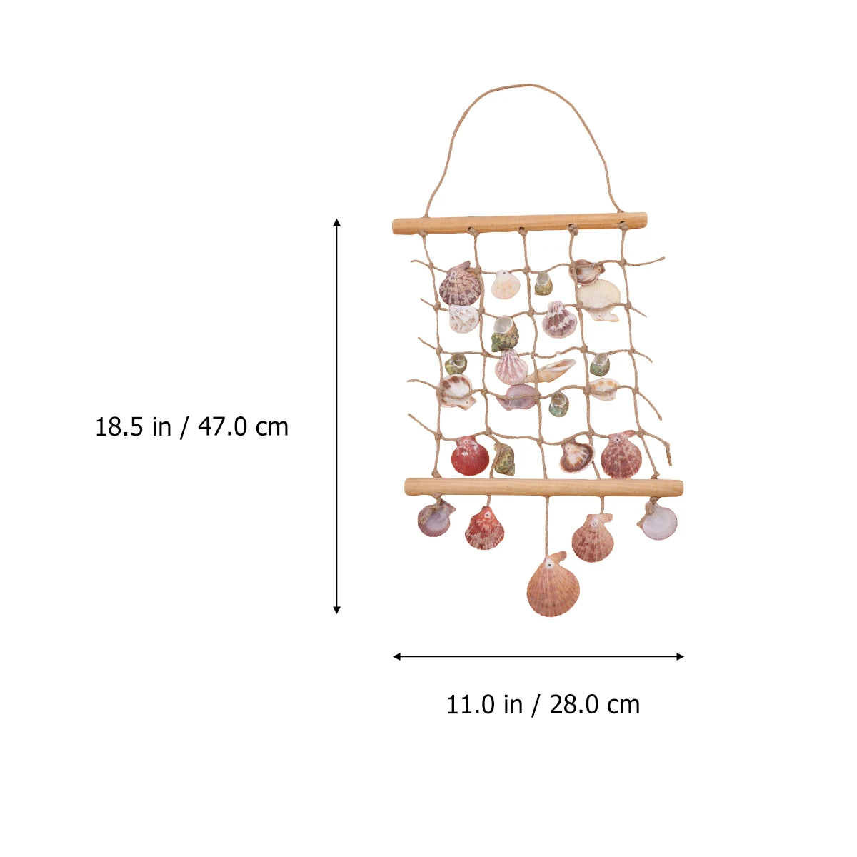 

Household Shell Curtain Rustic Decor Room Wooden Seashell Hanging Wall Ornament