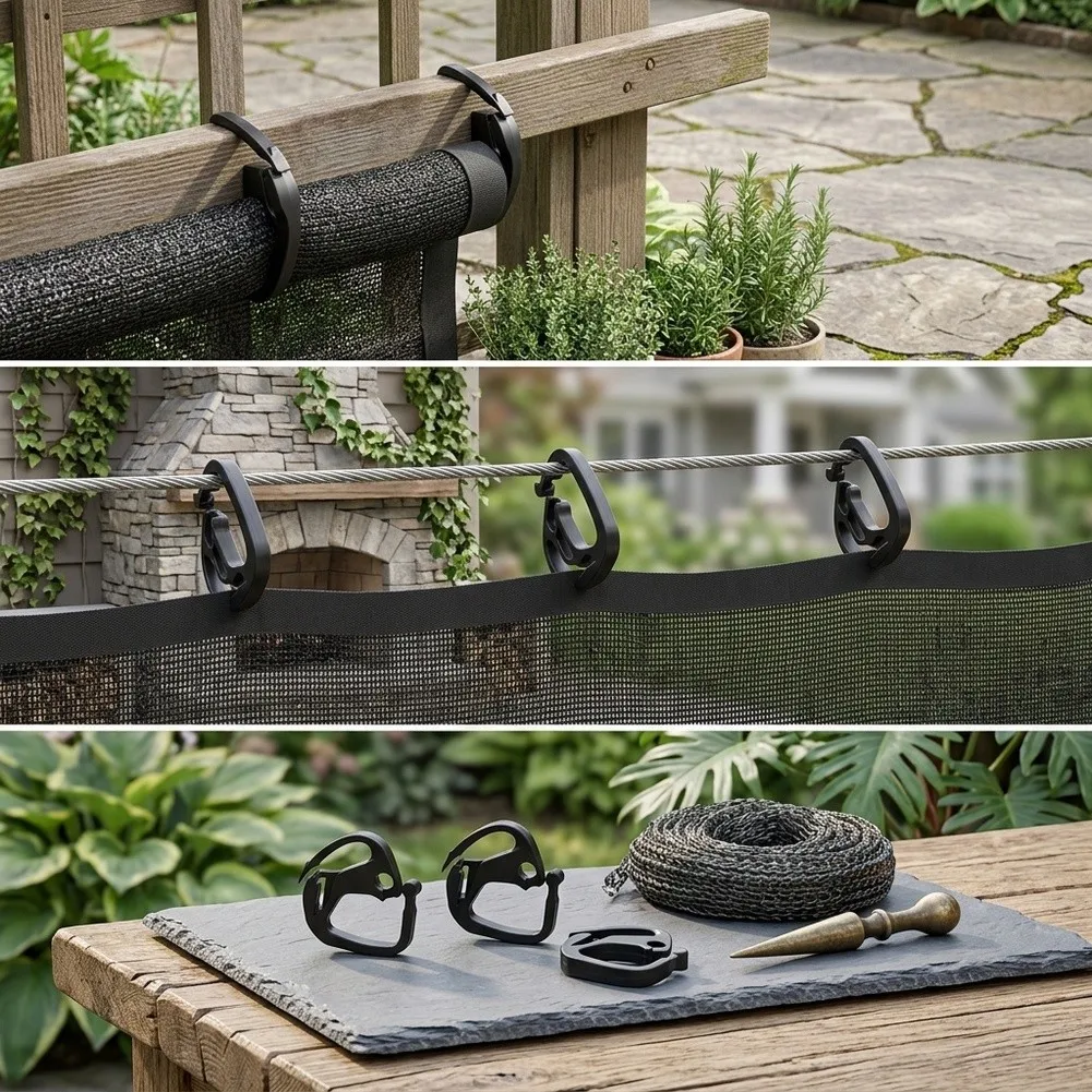 Shade Cloth Attachment Clips Adjustable for Securing Shade on Garden Frames Greenhouse Structures Outdoor Shade Management