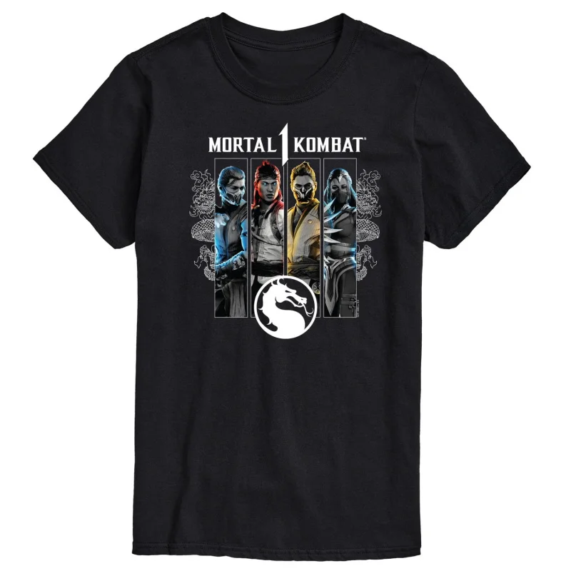 Mk1 Characters Vintage 90's Mortal Kombat Gift tee for gamer 100% cotton printed Short Sleeve Graphic T-Shirt All size tops