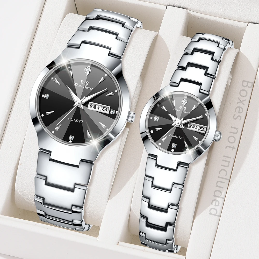 2PCS set brand watch couple fashion casual alloy watch women simple dial quartz watch dress clock Montreal women