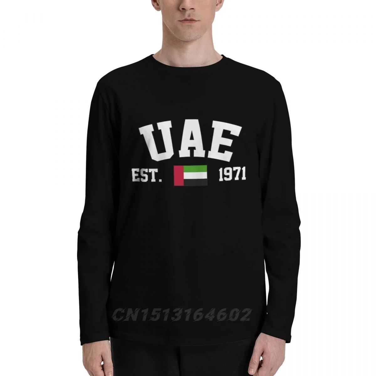 

100% Cotton United Arab Emirates Flag With EST. Year Long Sleeve Autumn T shirts Men Women Unisex Clothing LS T-Shirt Tops Tees
