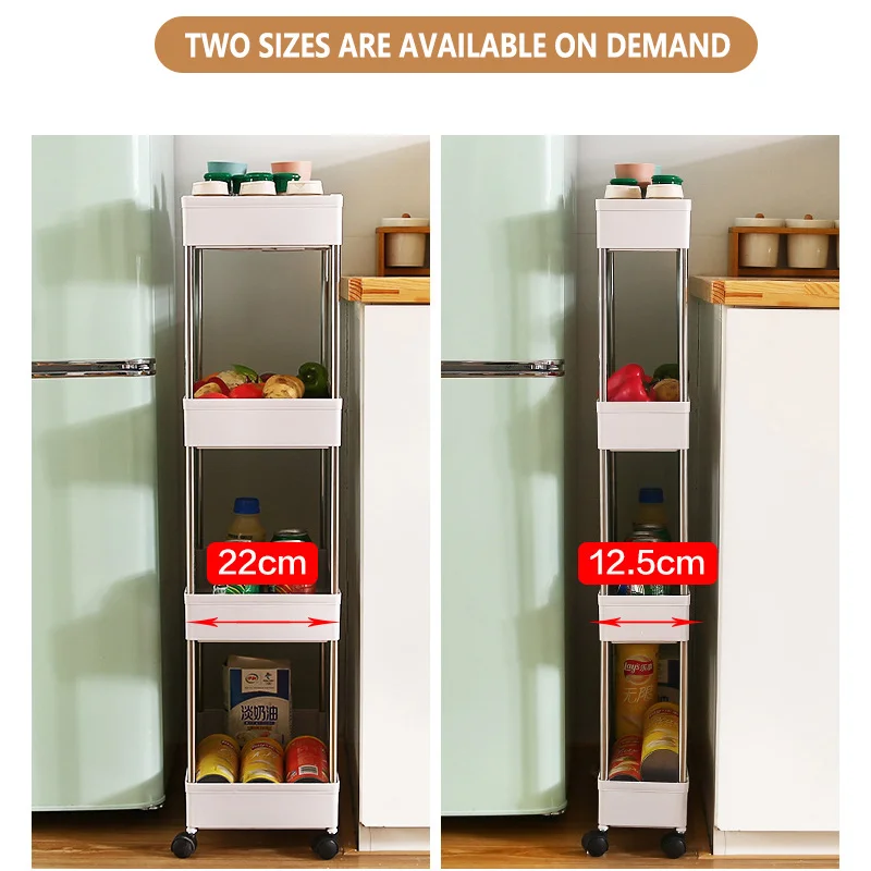 Bathroom Small Gap Storage Rack Four-story Kitchen Narrow Cabinet Living Room Floor Partition Frame Home Bathroom Cabinet