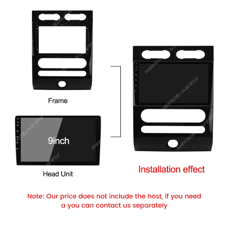 Android System Car Radio Panel Bracket Stereo For Ford expedition 2013 2 Din 9Inch Multimedia Head Unit Mounting Frame Cable Kit