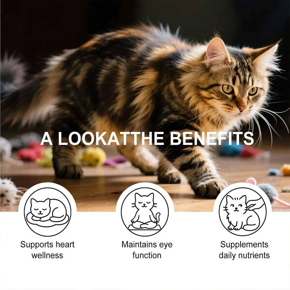1/2/3PCS Cat Taurine Powder Support Heart Health Promote Healthy Growth Maintain Visual Function Smooth Hair Kitten Care Nutriti