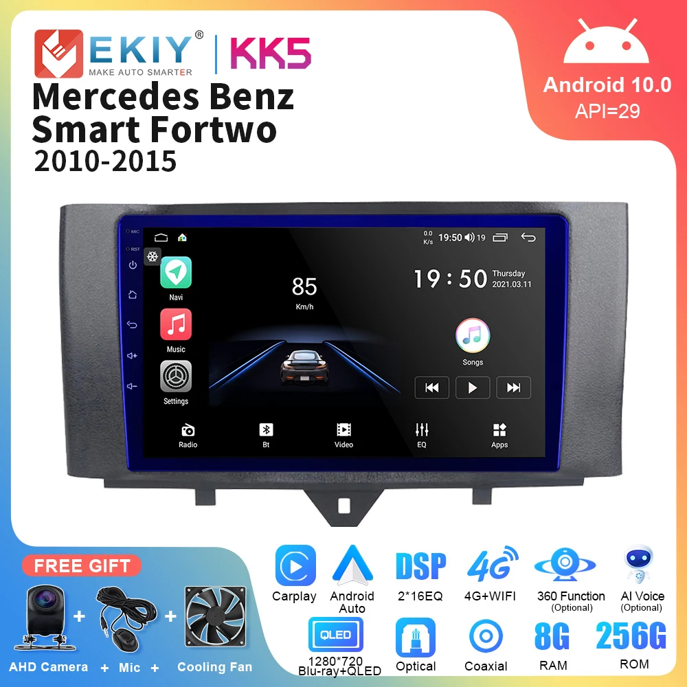 

EKIY KK5 Android Car Radio For Mercedes Benz Smart Fortwo 2010-2015 Multimedia Player 4G WIFI Navigation GPS Carplay Auto Stereo