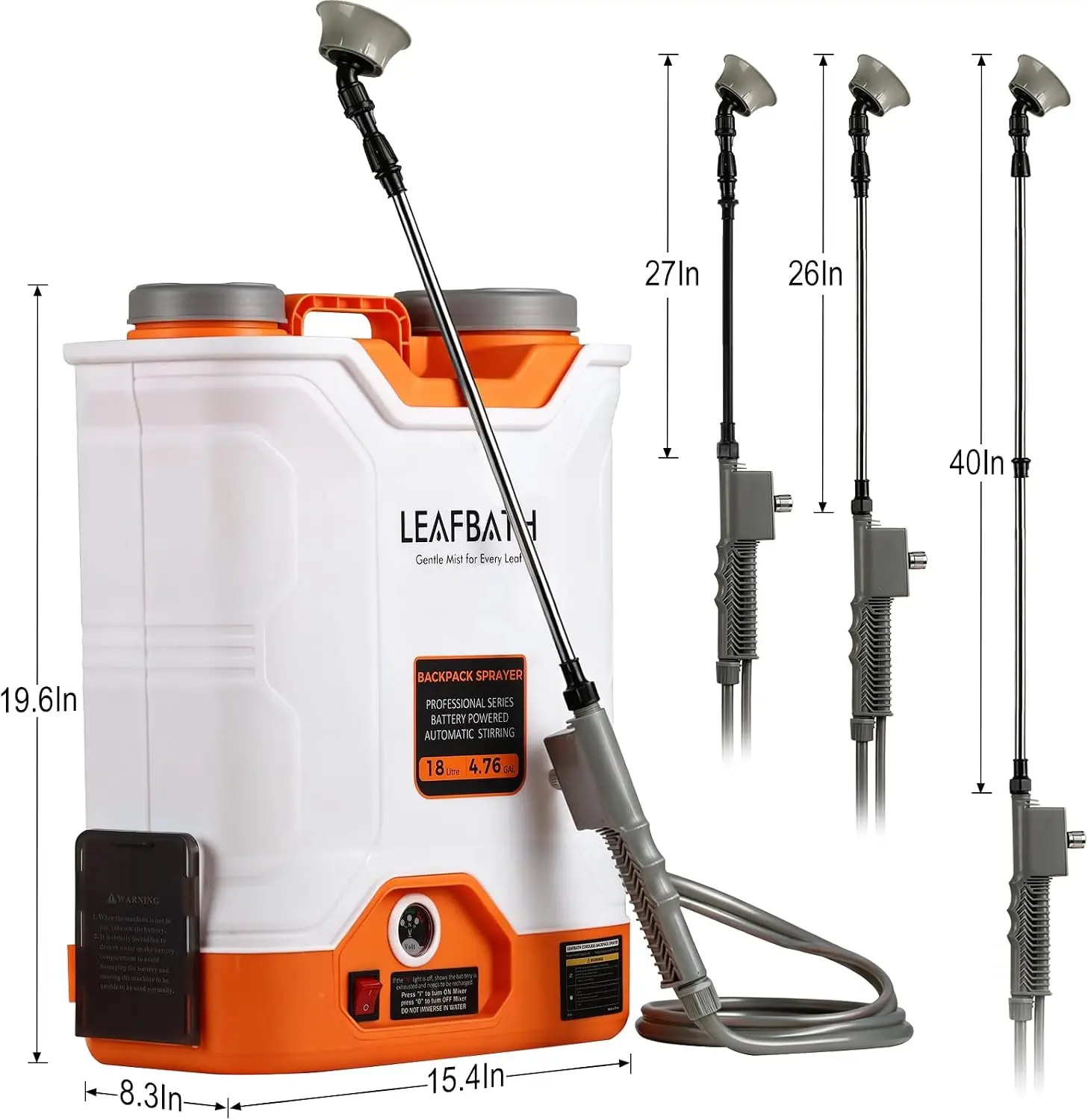 Gallon Backpack Sprayer Battery Powered 476 Electric 21V Dual Batteries 0 120 PSI 8 Nozzles 2 Spray Wands Auto Mixing Goggles Gl