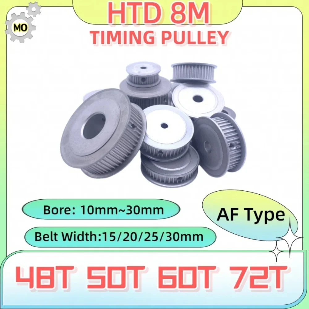

48T 50T 60T 72T HTD 8M Timing Pulley AF Type Belt Width 15/20/25/30mm Bore 10 - 30mm High Quality Synchronous Pulleys