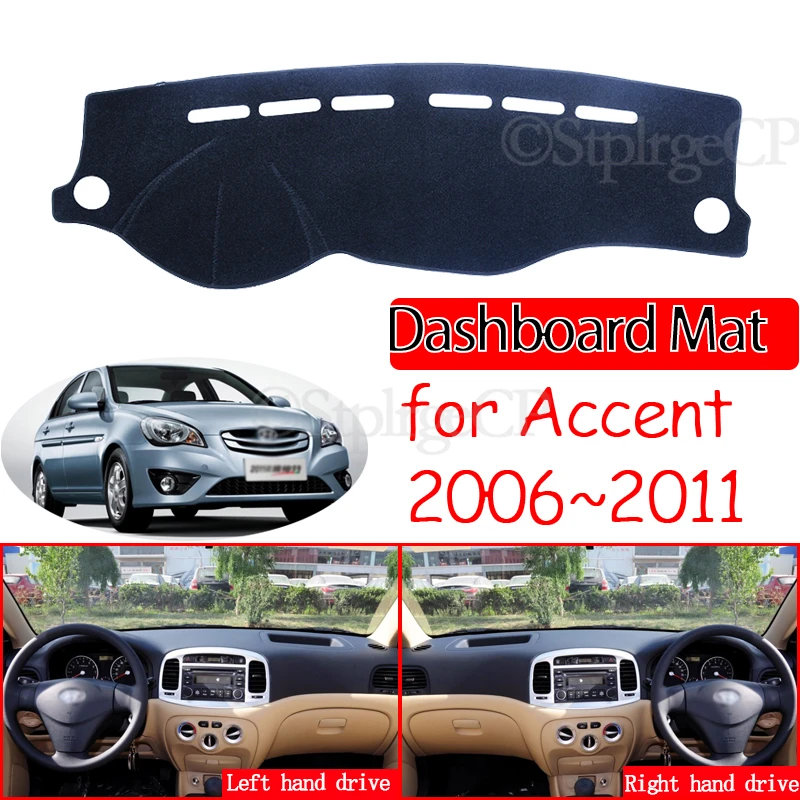 Anti-Slip Mat Dashboard Cover Pad Sunshade Dashmat Carpet Accessories for Hyundai Accent Verna 2006 2007 2008 2009 2010 2011 MC