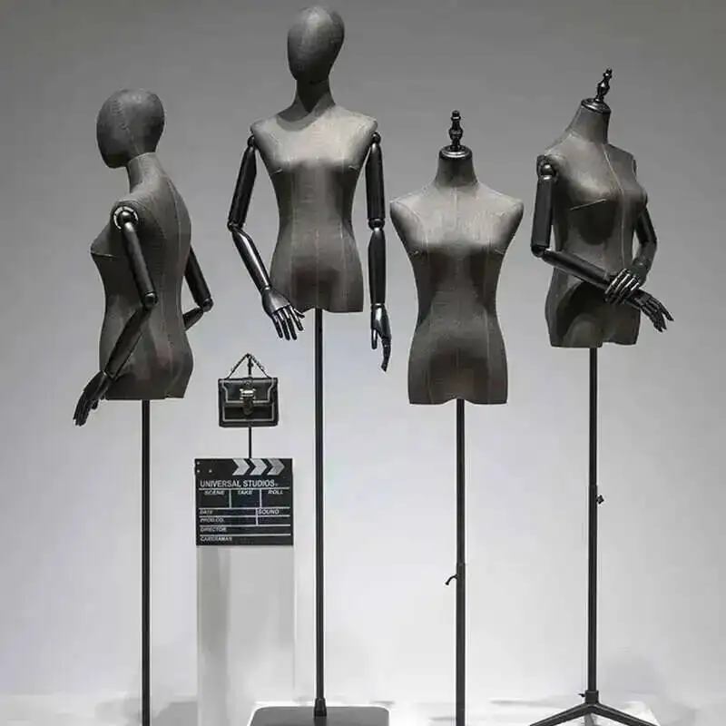 

Half-length Dress Model Female Black Props Wedding Mannequins Light Luxury Mannequin for Women's Clothing Store Display Stand F
