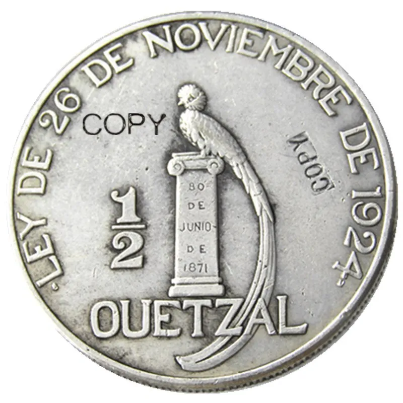 Guatemala 1925 1/2 Quetzal Silver Plated Copy Coin