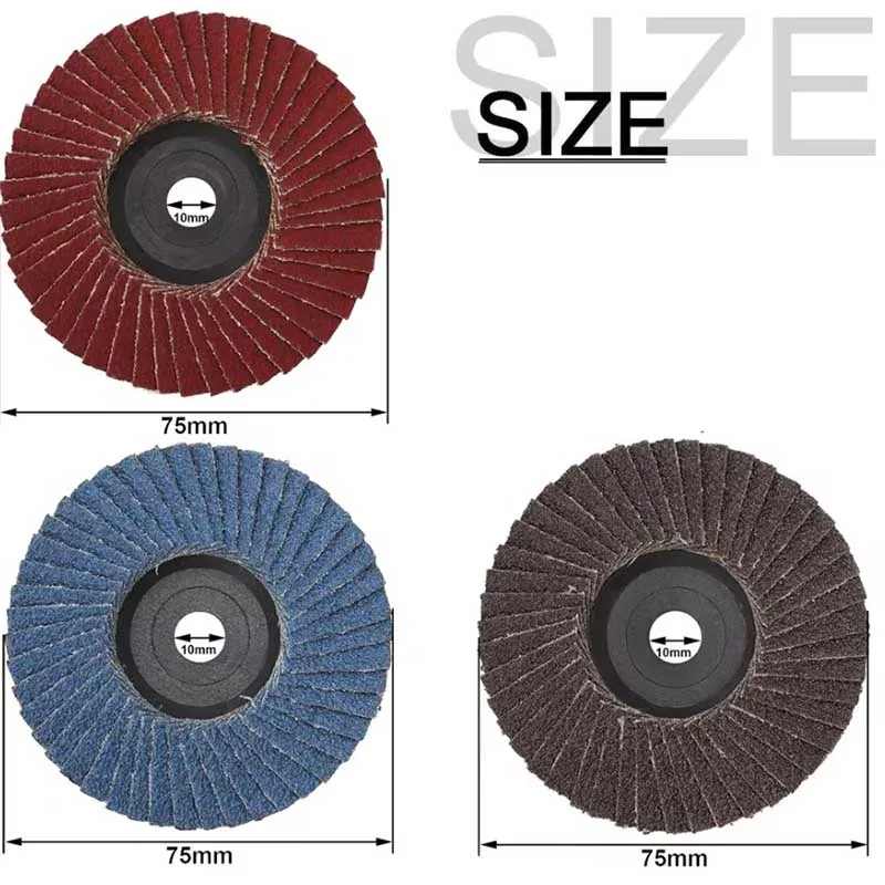75mm 3 Inch Flap Discs 3pcs Abrasive Sanding Wheels For Angle Grinder Metal Wood Polishing Tools Accessories