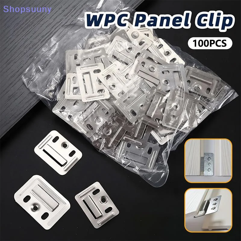 [SU]100Pcs Metal Clip WPC Wall Panel Clips For Wpc Wall And Ceiling Fluted Cladding Clip Only Indoor And Outdoor Various Sizes