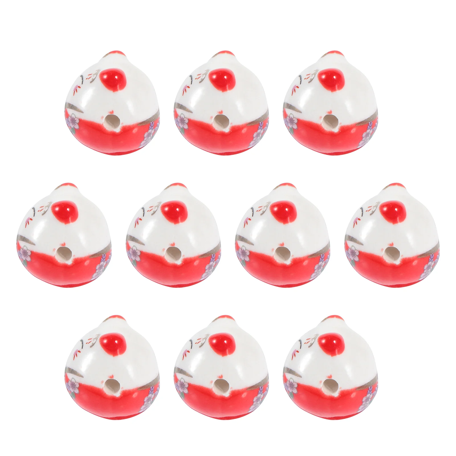 10 Pcs Lucky Cat Favorite Beads DIY Ceramic Spacer Automatic Decorative Loose Charms Jewelry Ceramics