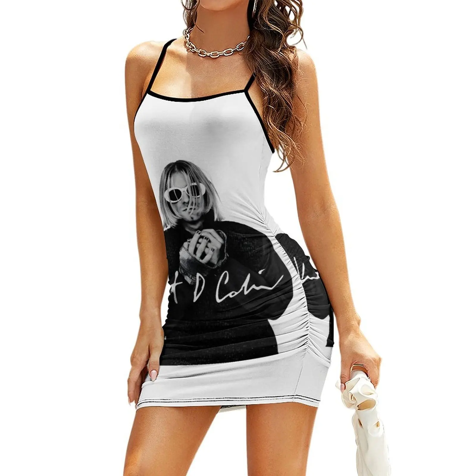 Vestido tipo sling para mujer con estampado de 'Smoking With Playing Guitar', vestidos para mujeres embarazadas, vestidos de noche, vestido de verano para mujer 2026