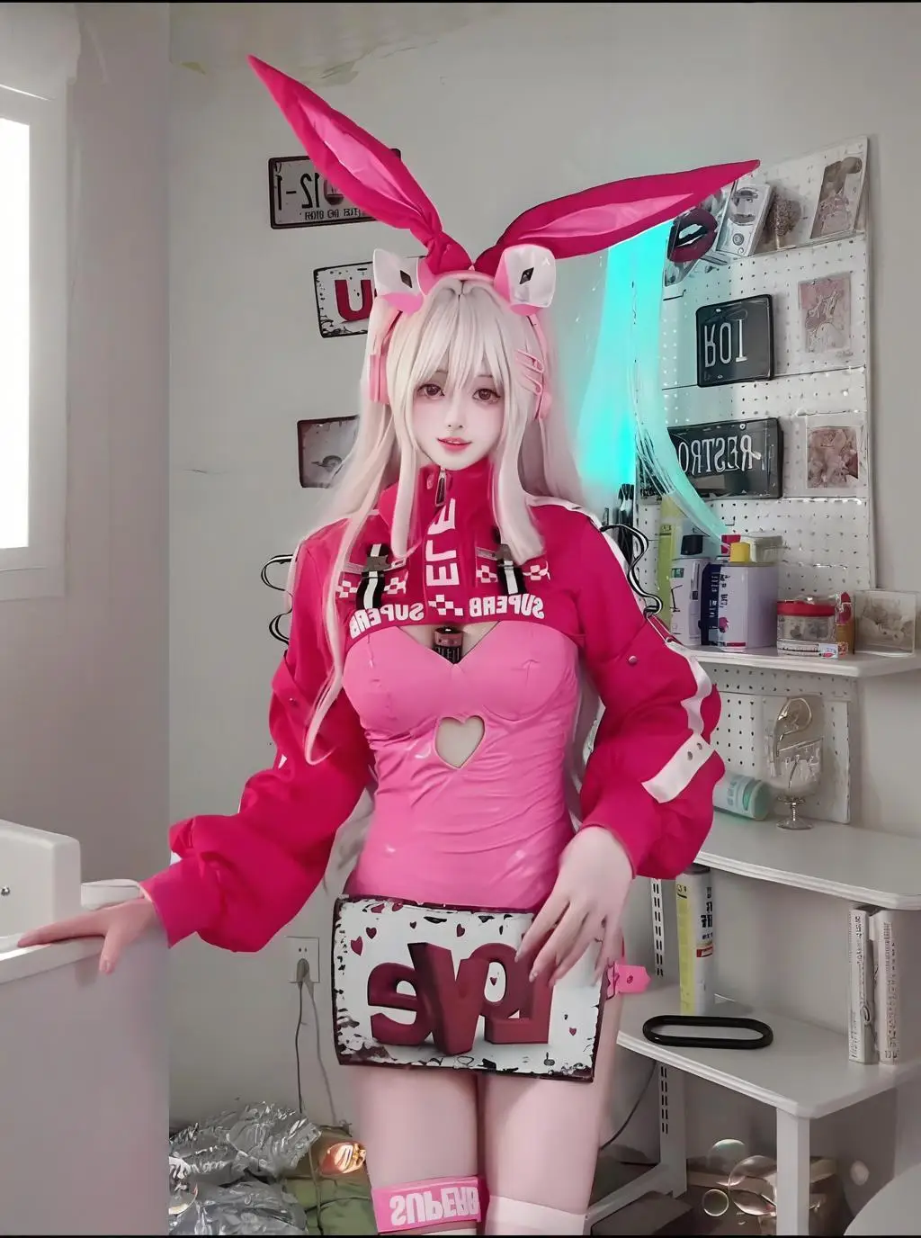 Alice Rabbit Girl Costume NIKKE Victory Goddess Female Sexy Alice Role Playing Rabbit Set jumpsuit jacket