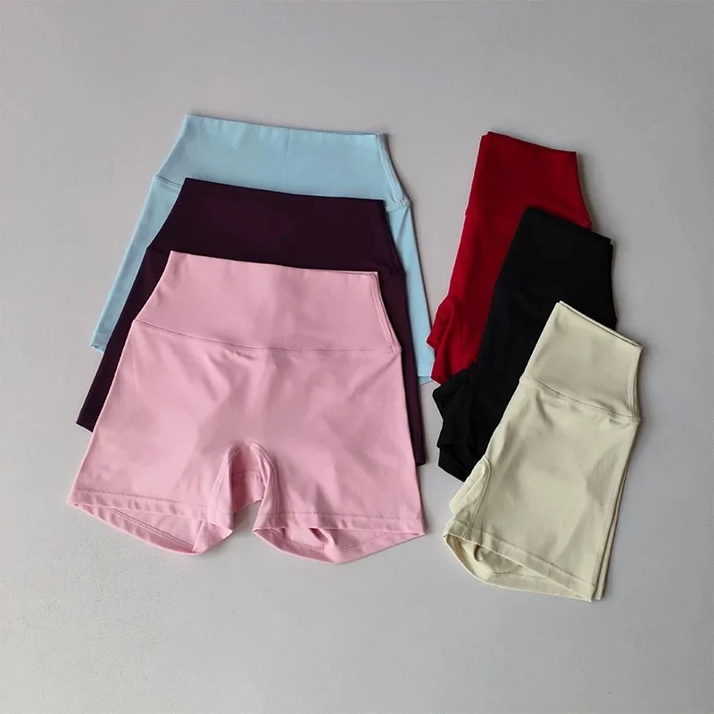 Damen High-Waist 3/4 Yoga-Shorts, hautfreundlich, atmungsaktiv, einfarbig, Kompressions-Shorts für Sport, Laufen, Workout – Detail 16