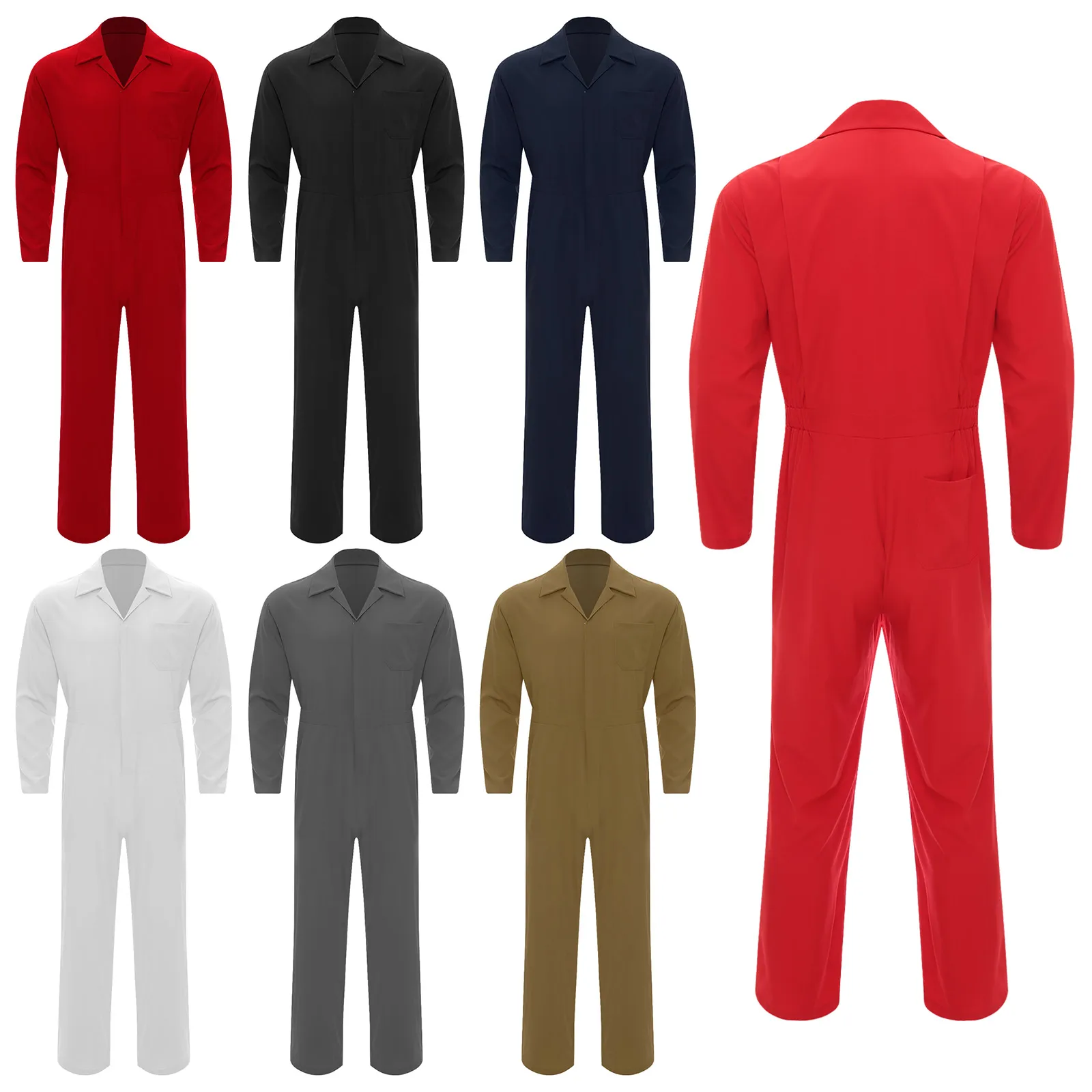 Mannen Volwassenen Monteur Overall Jumpsuit Vlucht Pak Uniformen Overalls Auto Reparatie Monteurs Carnaval Halloween Cosplay Kostuums