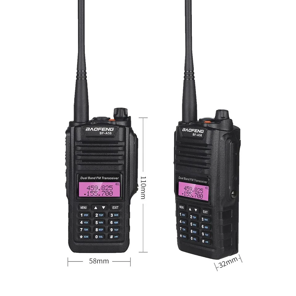 BAOFENG BF-A58 Waterproof Walkie Talkie Original 5W UV Dual Band 128CH Two Way Radio Long Range Communication Radios FM Intercom