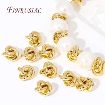 18 K Altın Kaplama Metal Boncuk Ayırıcılar Bilezikler, Örgü Desen Boncuk, Takı Yapımı Için Spacer Boncuk DIY Aksesuarları