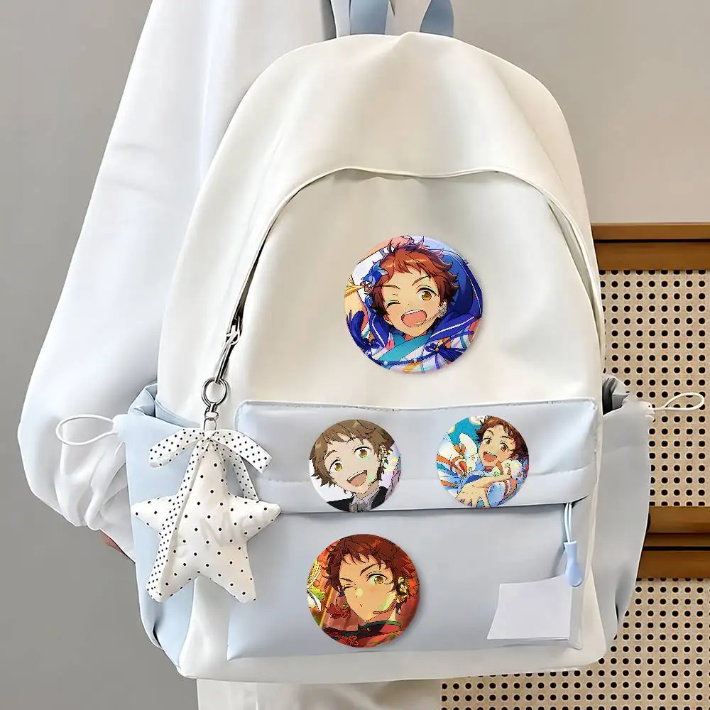 Mitsur-u Tenma-s Anime Cute Cool Round Pin Badge Set For Anime Game Music Cartoon Fans Backpack Denim Jacket Hat Decoration