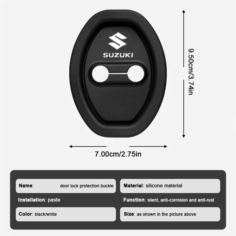 

Car Door Lock Buckle Protector Cover For Suzuki Swift Grand Vitara Jimny SX4 AX100 Liana Gsxr 600 750 Celerio Cross Samurai