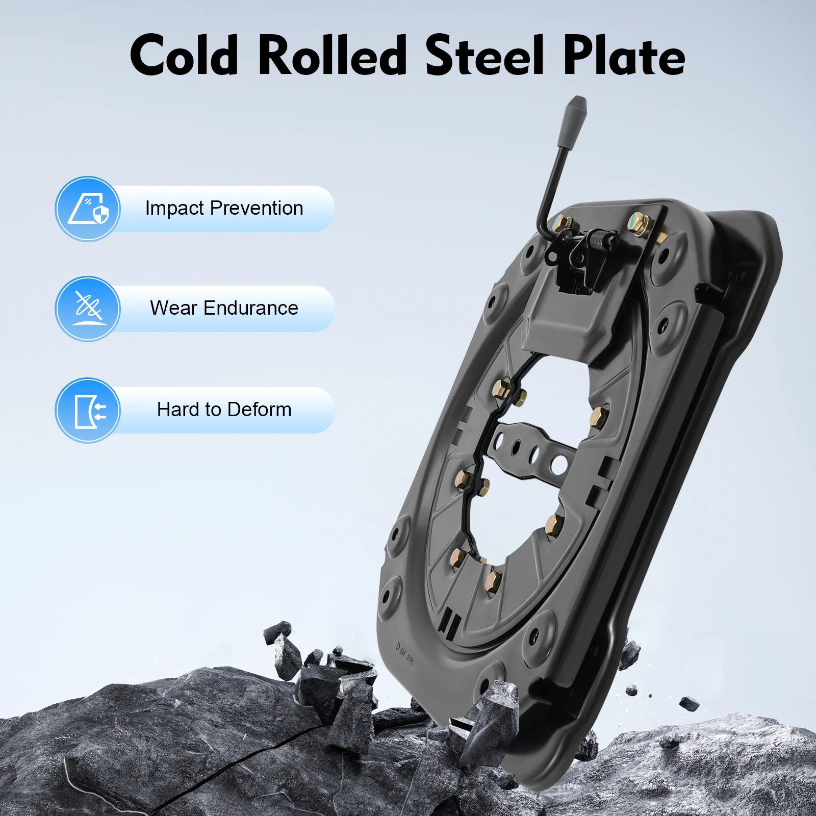 

360 ° Поворотное основание для автомобильного сиденья, нагрузка 130 кг, стальная пластина, с ручкой, для автофургонов, фургонов, автодомов, автобусов