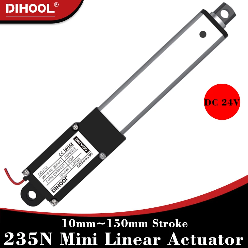 Mini linear actuator 10mm~150mm stroke 235N 23.5kg Load DC24V electric lifting small size motor for box/windows opener