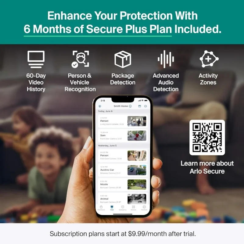 2025 Release Essential 2K Security Camera Outdoor Wired Plug-in Power Continuous Recording Person Package Detection Animated